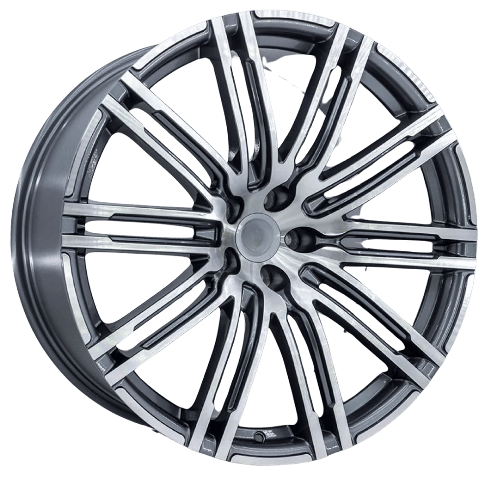 21 İnç 5x112 Audi Volkswagen Mercedes Porsche Uyumlu Gunmetal Polish Jant Takımı | R1 Wheels