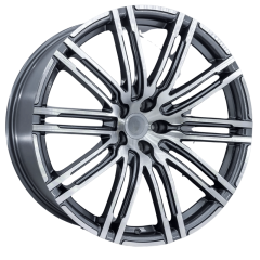 21 İnç 5x112 Audi Volkswagen Mercedes Porsche Uyumlu Gunmetal Polish Jant Takımı | R1 Wheels
