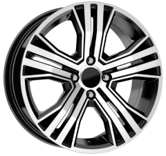 16 İnç 5X114.3 Toyota Renault Megane Clio 5 Black Polish Jant Takımı