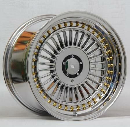 18 İnç 5X112-120 Çift Aplikasyon Alpina Vacuum Chrome Gold Rivet Jant Takım