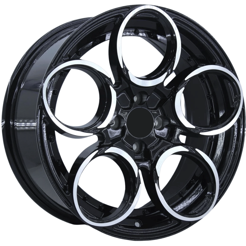 17 İnç 4X100 Renault Fiat Honda Volkswagen Hyundai FAD-48 Black Machined Jant Takımı