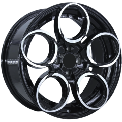 17 İnç 4X100 Renault Fiat Honda Volkswagen Hyundai FAD-48 Black Machined Jant Takımı