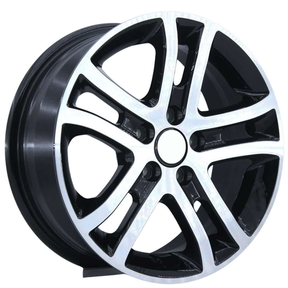 15 İnç 4x100 Hyundai Dacia Renault Uyumlu Black Lip Polish Jant Takımı | R1 Wheels