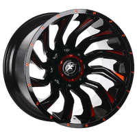 20 İnç 6x139.7 Türbülans Glossy Black + Milling Red Jant Takımı | R1 Wheels