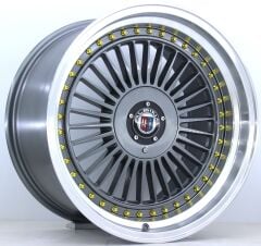 18 İnç 5X112-120 Çift Aplikasyon Alpina Gun Metal Lip Polish Gold Rivet Jant Takım