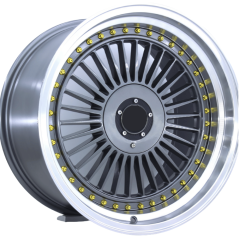 18 İnç 5x112–120 Uyumlu Alphine Gunmetal Lip Polish Gold Rivet Jant Takımı