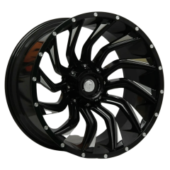 22 İnç 6X139.7 Ford Ranger Toyota Hılux Black Milling Jant Takımı