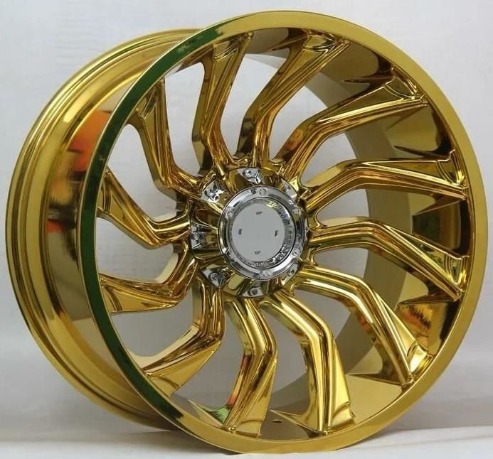 22 İnç 6X139.7 Ford Ranger Toyota Hılux Gold Chrome Jant Takımı