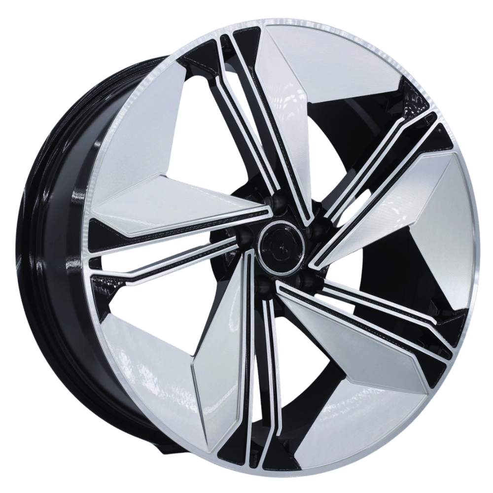 22 İnç 5x112 Mercedes Audi E-Tron Uyumlu Black Milling Jant Takımı | R1 Wheels