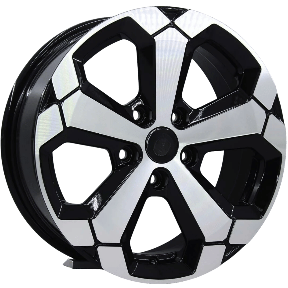 16 İnç 5x114.3 Honda Dacia Hyundai Uyumlu Black Polish Jant Takımı | R1 Wheels