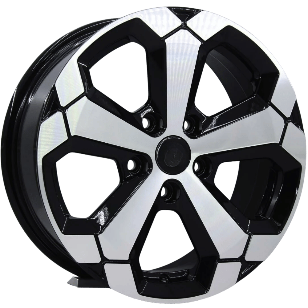 16 İnç 5X114.3 Yeni Nesil Dacia Honda Hyundai Uyumlu Black Polish Jant Takım