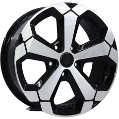 16 İnç 5x114.3 Honda Dacia Hyundai Uyumlu Black Polish Jant Takımı | R1 Wheels