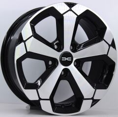 16 İnç 5X114.3 Yeni Nesil Dacia Honda Hyundai Uyumlu Black Polish Jant Takım