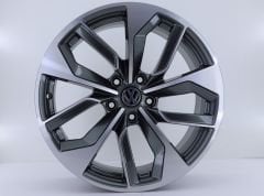 18 İnç 5X112 18*8 Et35 Wolksvagen Golf Passat Jetta Tiguan Gun Metal Polish Jant Takım