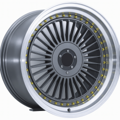 16 İnç 4X100–4X108 Alphine Gunmetal Lip Polish Gold Rivet Jant Takımı