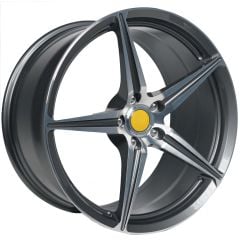 20 İnç 5X114.3 Ferrari Lexus Honda Uyumlu Grey Polish Çift Aplikasyon Jant Takımı 