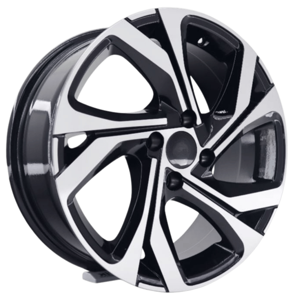 16 İnç 5x114.3 Honda Toyota Nissan Renault Uyumlu Black Machined Jant Takımı | R1 Wheels
