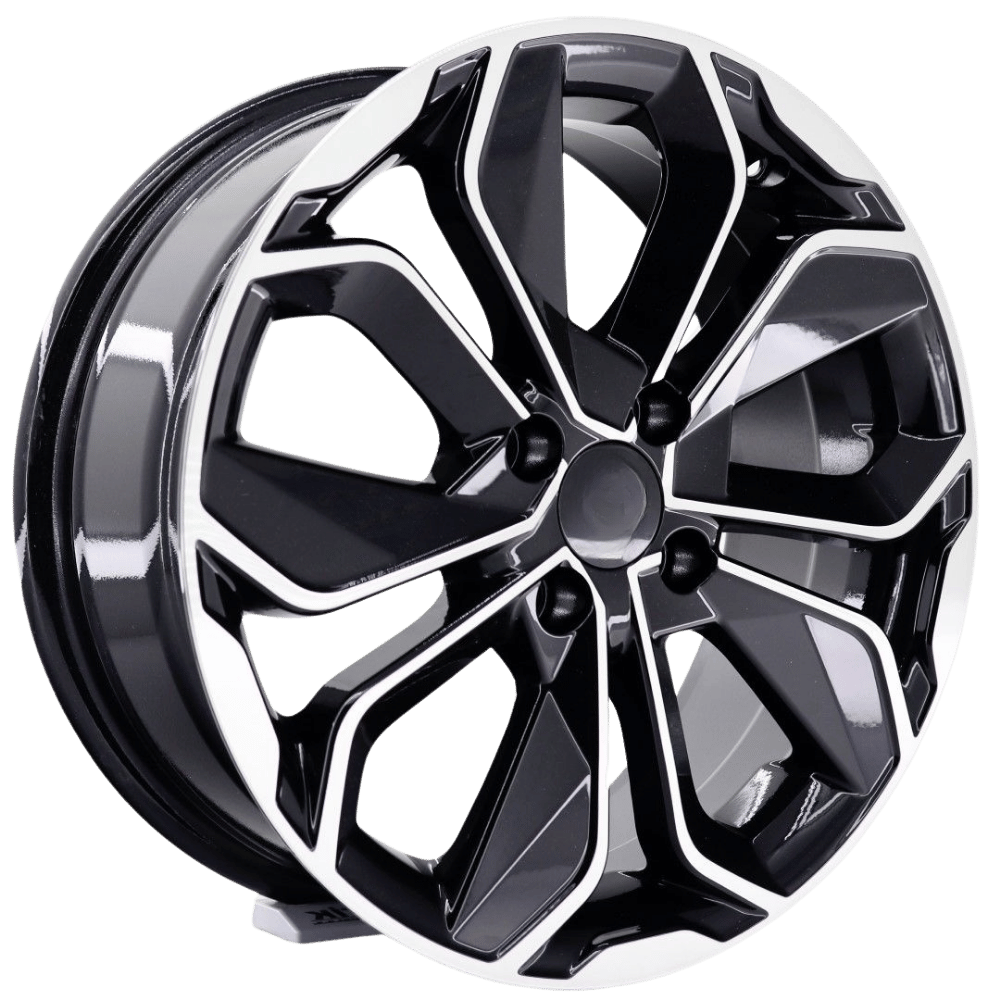 16 İnç 5x114.3 Renault Honda Hyundai Uyumlu Black Polish Jant Takımı | R1 Wheels
