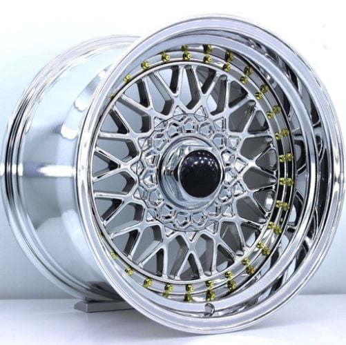16 İnç 4x100/108 Çift Aplikasyon BBS Vacoom Crom Gold Jant Takımı | R1 Wheels