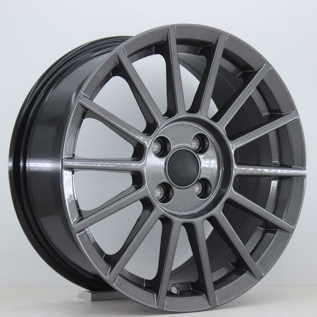 16 İnç 4X100 Renault Fiat Honda Opel Hyundai Wrc Anthracite Gilded Gloss Jant Takım