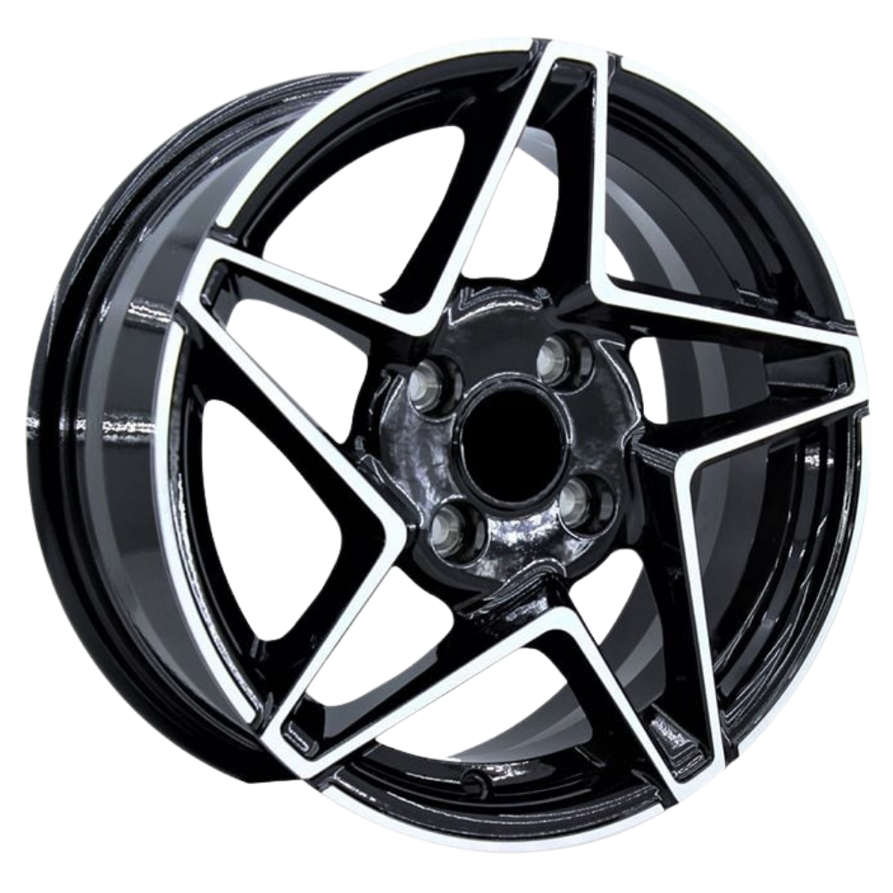 14 İnç 4x100 Toyota Honda Tofaş Fiat Uyumlu Black Machined Jant Takımı | R1 Wheels