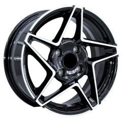 14 İnç 4x100 Toyota Honda Tofaş Fiat Uyumlu Black Machined Jant Takımı | R1 Wheels