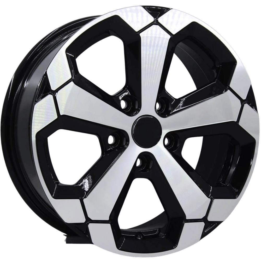 16 İnç 4x100 Renault Opel Honda Hyundai Dacia Black Polish Jant Takımı | R1 Wheels