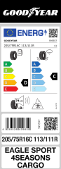 GOODYEAR 205/75R16 C 113/111R EAGLE SPORT 4S CARGO (4 MEVSİM KAR LOGOLU) (2024 ÜRETİM)