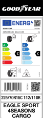GOODYEAR 225/70R15C EAGLESPORT 4SEASONS CARGO (4 MEVSİM KAR LOGOLU)