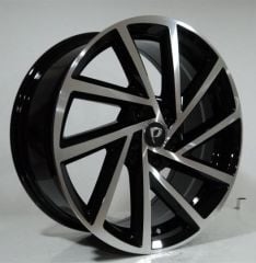 19 İnç 5X112 Volkswagen Golf Jetta Passat Black Machined