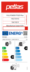 Petlas Fullpower PT825 Plus 195/70R15C 104/102R 8PR Yaz Lastiği (2025)