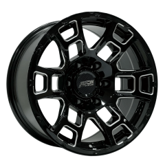 17 İnç 6x139.7 Toyota Hilux Mitsubishi Nissan Uyumlu Black Milling Jant Takımı | R1 Wheels