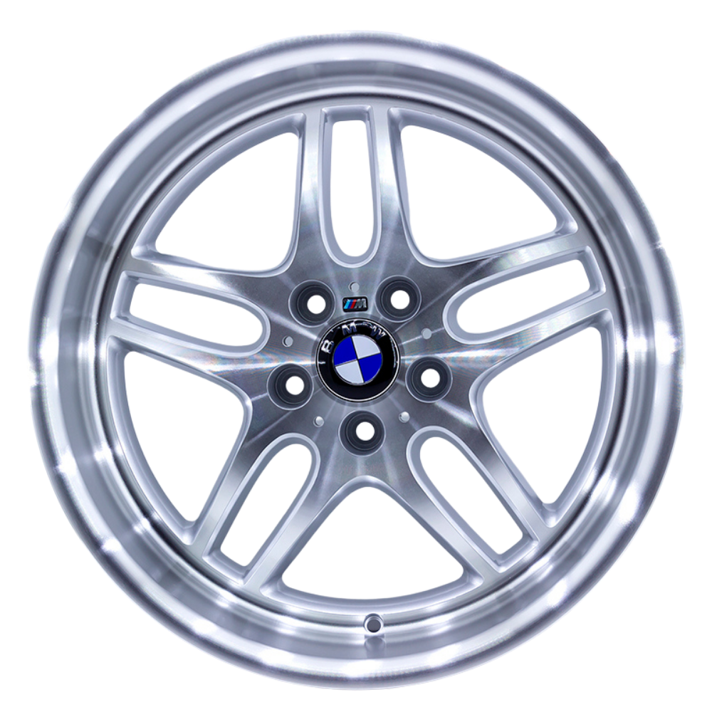 19 İnç 5x120 BMW Cadillac Uyumlu Silver Machine Face and Lip Jant Takımı | R1 Wheels