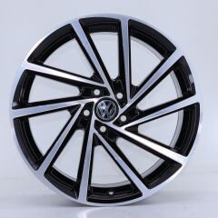 17'' 5X100 wosvogen polo seat golf bora Black Machined Jant Takım