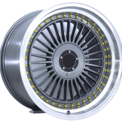 16 İnç 4x100 / 108 Peugeot Ford Uyumlu Gunmetal Lip Polish Jant Takımı | R1 Wheels