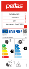 Petlas 185/65R15 92H Reinf SnowMaster 2 Kış Lastiği (2025)
