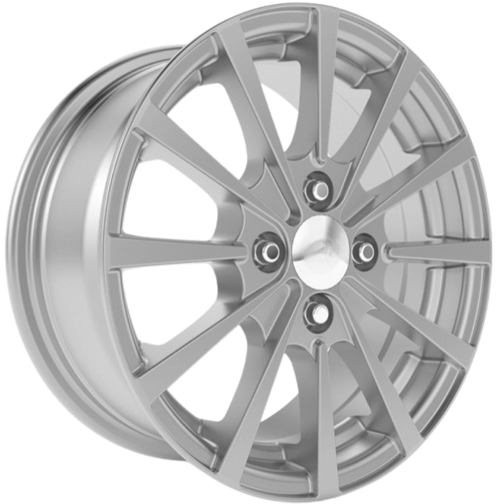 15 İnç 4x100 Renault Honda Toyota Fiat Uyumlu Shiny Silver Jant Takımı | R1 Wheels