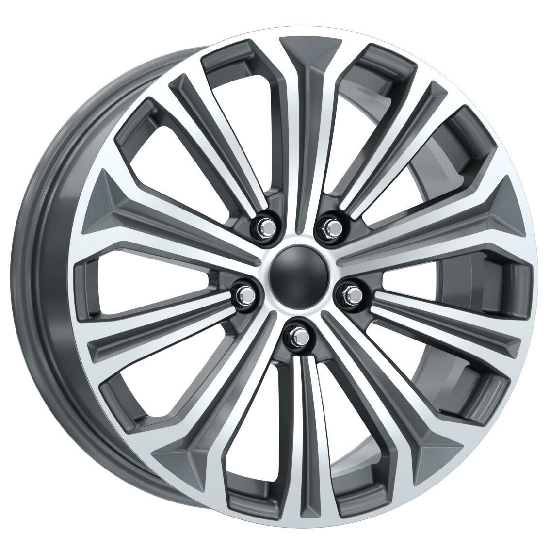 15 İnç 5X114.3 Toyota Honda Hyundai Gun Metal Diamond Jant Takım