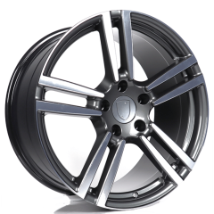 20 İnç 5x130 Porsche Volkswagen Audi Uyumlu Gun Metal Polish Çift Aplikasyon Jant Takımı 
