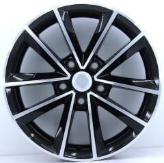 16 İnç 5X114.3 Renault Megane 4 Honda Toyota Deep Black Diamond Gloss Jant Takımı