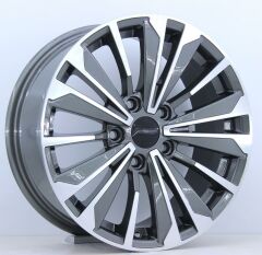 16 İnç 5X114.3 Renault Honda Hyundai Gun Metal Diamond Jant Takım