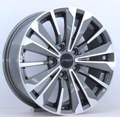 16 İnç 5x114.3 Renault Honda Hyundai Uyumlu Gun Metal Jant Takımı | R1 Wheels
