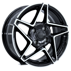 15 İnç 4x100 Fiat Honda Renault Dacia Black Machined Jant Takımı | R1 Wheels