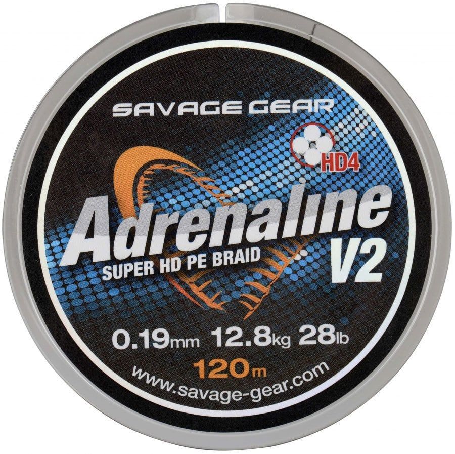 Savage gear HD4 Adrenaline V2 120 m 0.13 mm 17 lbs 7.8 kg Grey