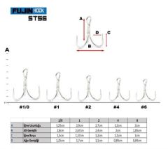 Fujin ST56 Üçlü Maket Balık İğnesi Nickel