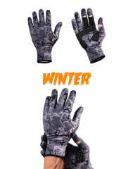 Fujin Pro Angler Winter Gloves Black Camo