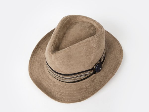 Beige Nubuck Cowboy Hat