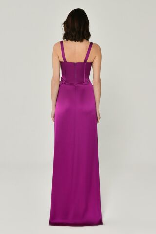STRAP DEEP V-NECK ASYMMETRIC CUT Purple - 38