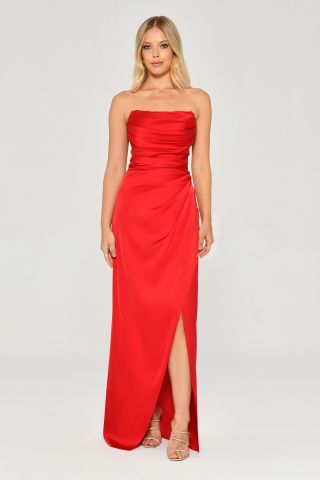 Strapless Satin LONG DRESS