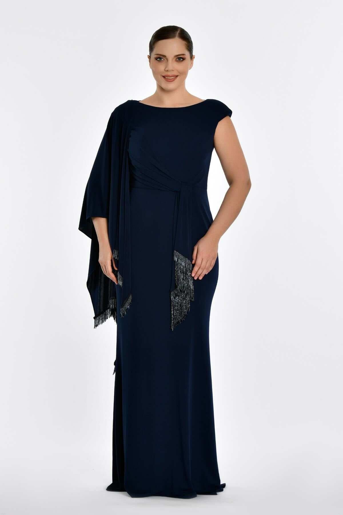 SHAWL DRESS LONG EKSESUARL the padded KOLSUZ